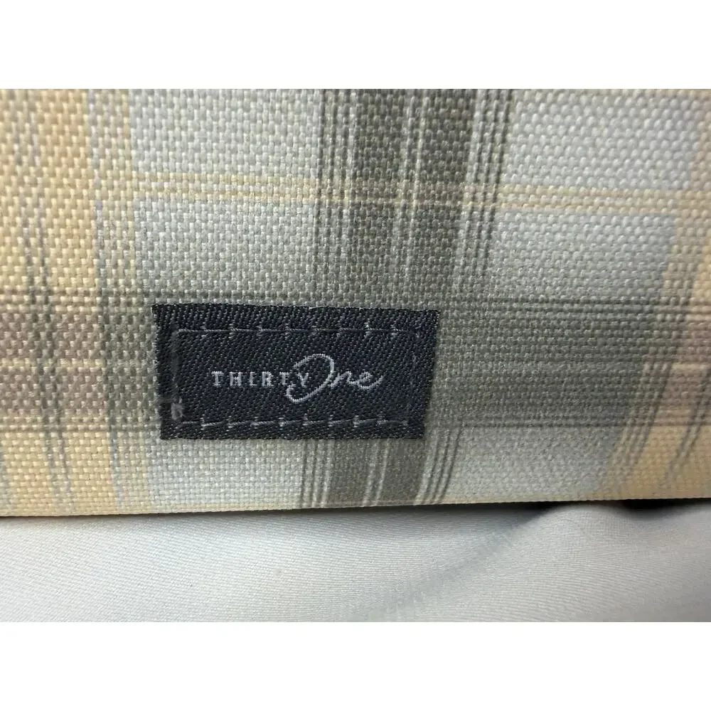 Thirty-One Gifts Your Way Easy Grab Bin Pink Crosshatch Plaid Storage Tote